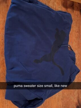Puma Navy Blue Hoodie with Black Puma Logo